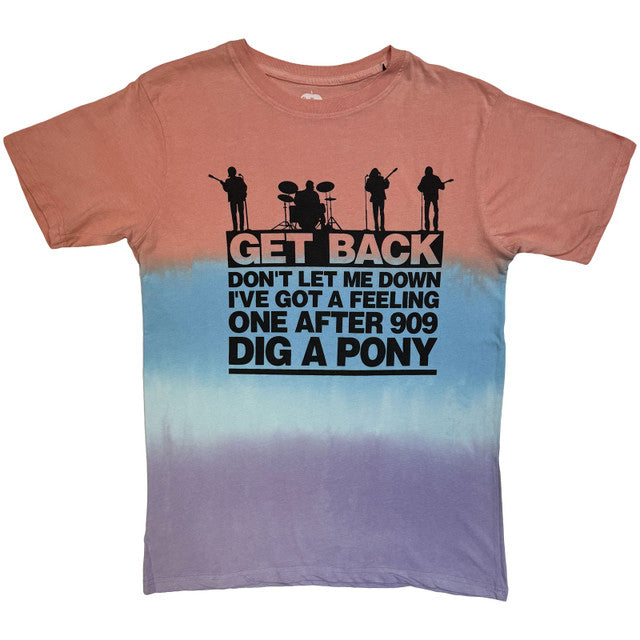 The Beatles Unisex T-Shirt: Get Back Gradient (Multicolour) (Wash Collection)