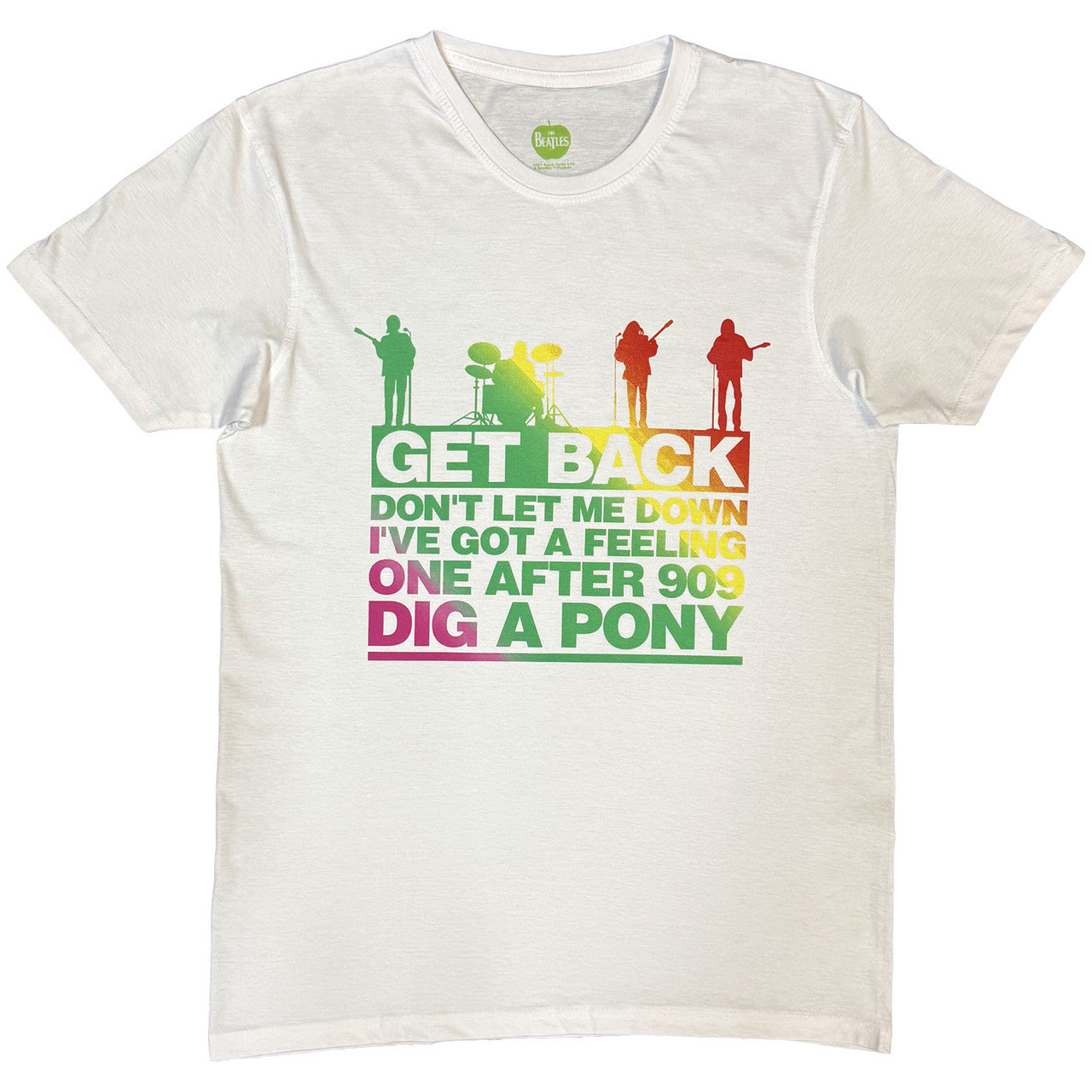 The Beatles Unisex T-Shirt: Get Back Gradient (White)