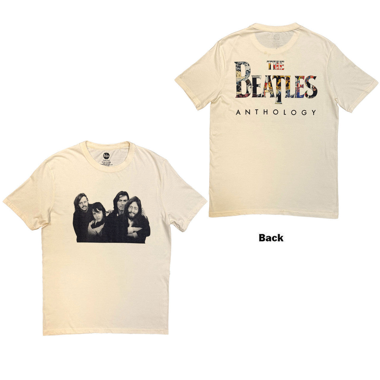 The Beatles: Group Photo Anthology Infill Unisex T-Shirt (Natural) (Back Print)