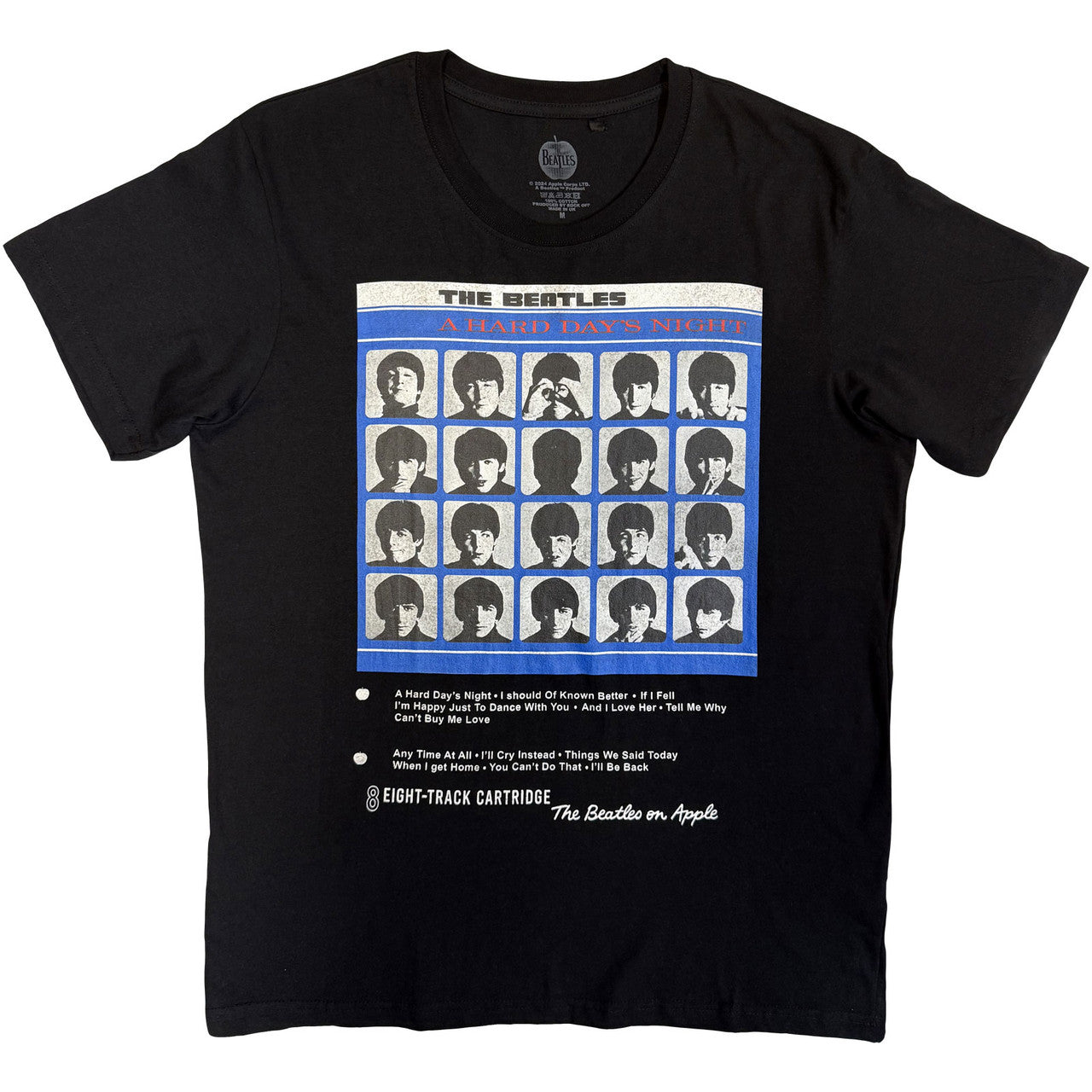 The Beatles: Hard Days Night 8 Track Unisex T-Shirt (Black)