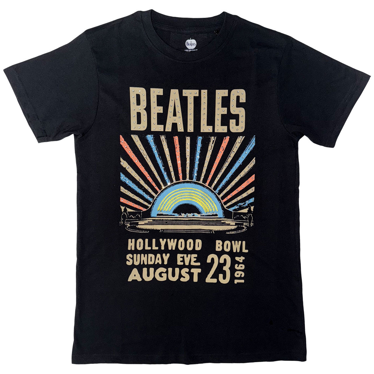 The Beatles: Hollywood Bowl Crystals Unisex T-Shirt (Black) (Embellished)