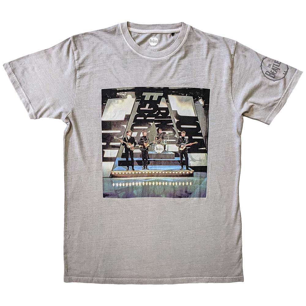 The Beatles: On Stage Unisex T-Shirt (Grey) (Sleeve Print)