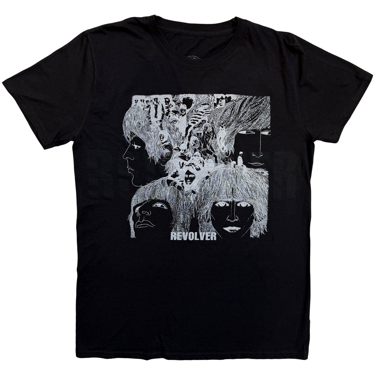 The Beatles: Reverse Revolver Foiled Unisex T-Shirt (Black) (Embellished)