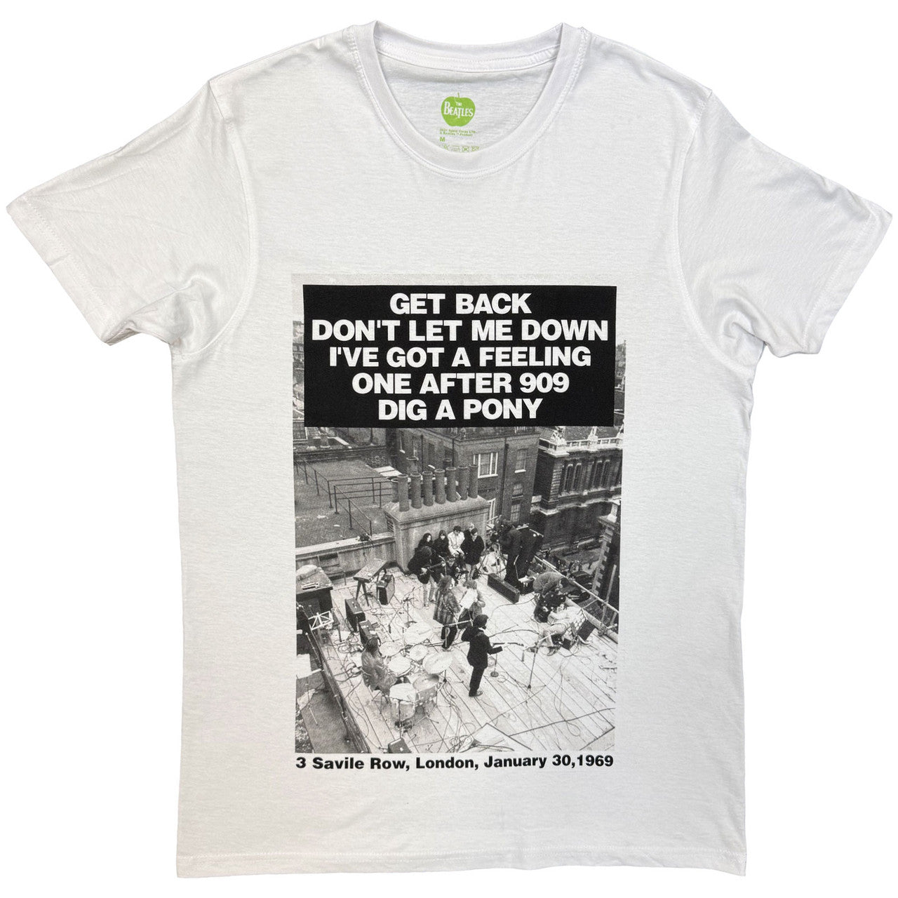 The Beatles: Rooftop Songs Unisex T-Shirt (White)
