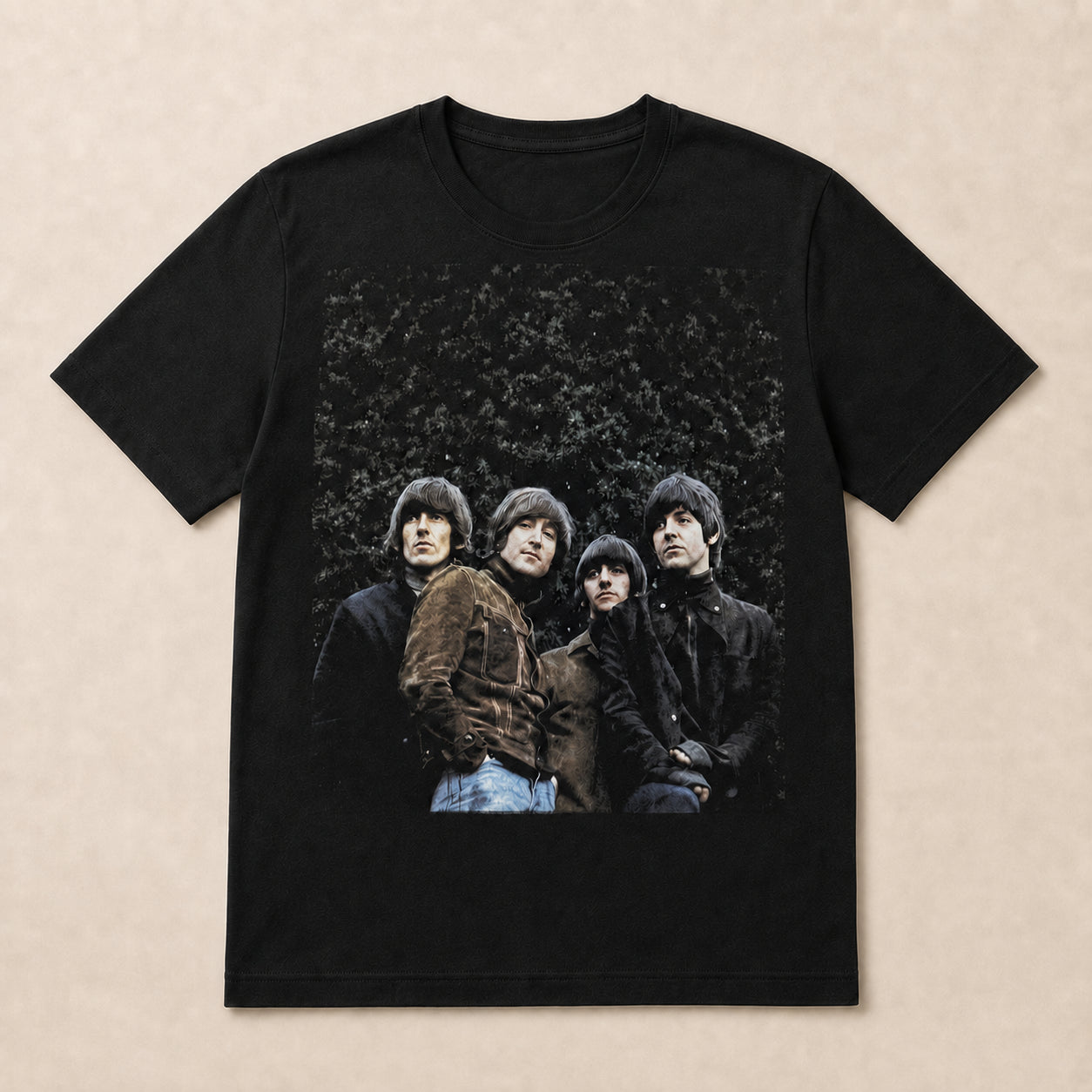 The Beatles: Rubber Soul Photo Unisex T-Shirt (Black)