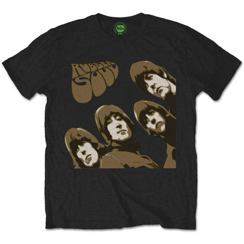 Beatles Rubber Soul black t-shirt with sketch design