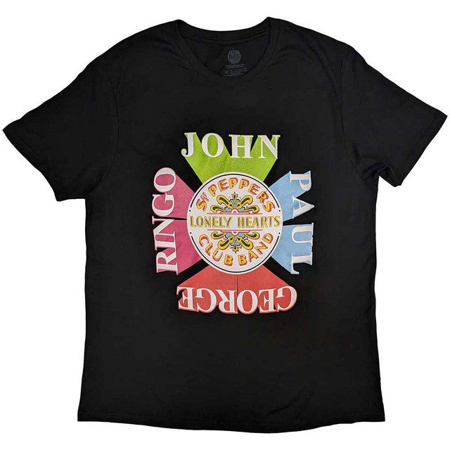 The Beatles: Sgt Pepper Drum & Names Unisex T-Shirt (Black)