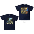 The Beatles: Vintage Abbey Road Unisex T-Shirt (Navy Blue) (Back Print)