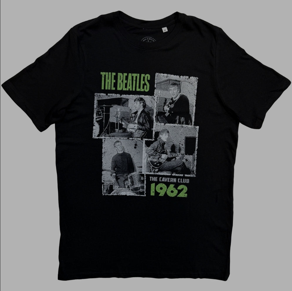 Official Beatles "Cavern Shots 1962" T-Shirt - Black Cotton Unisex Tee for True Cavern Club Purists