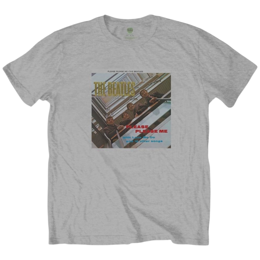 Official Beatles "Please Please Me Gold Foiled" T-Shirt - Black (or White) Soft-Style Cotton Unisex Tee for Early Fab Four Die-Hards