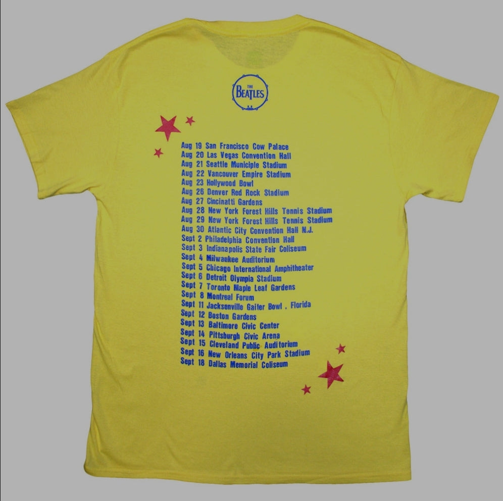 The Beatles American Tour '64 T-Shirt – Official Licensed Natural Short Sleeve T-Shirt (Also Available in Yello)