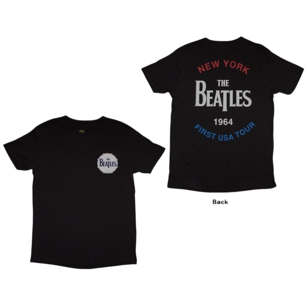 The Beatles New York 1964 T-Shirt – Official Licensed Black Short Sleeve T-Shirt