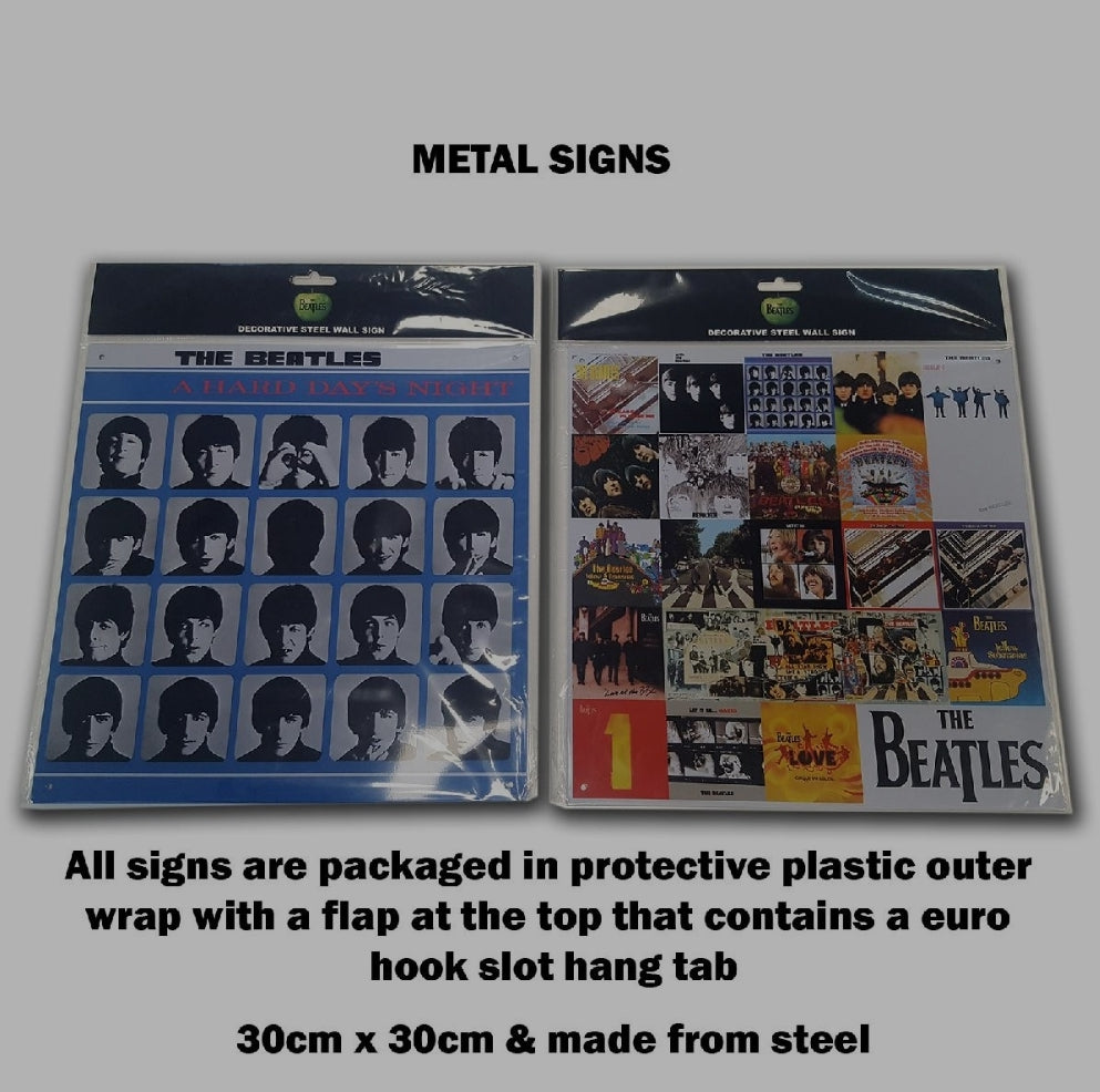 Official Beatles "HELP!" Album Cover Steel Wall Sign - Licensed Screen-Printed Metal Decor