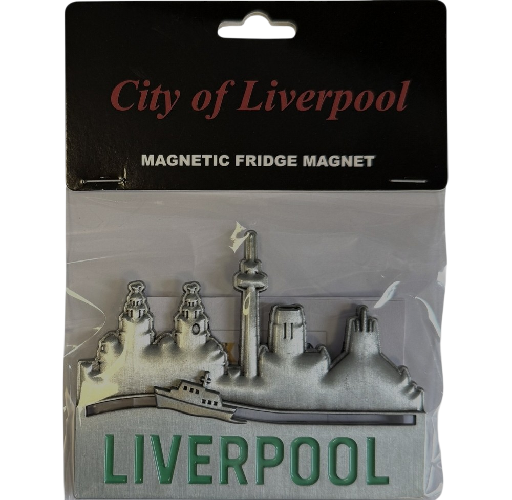 Liverpool Skyline Fridge Magnet – Official Rock Off Premium Magnet | Beatles Hometown Liverpool Souvenir