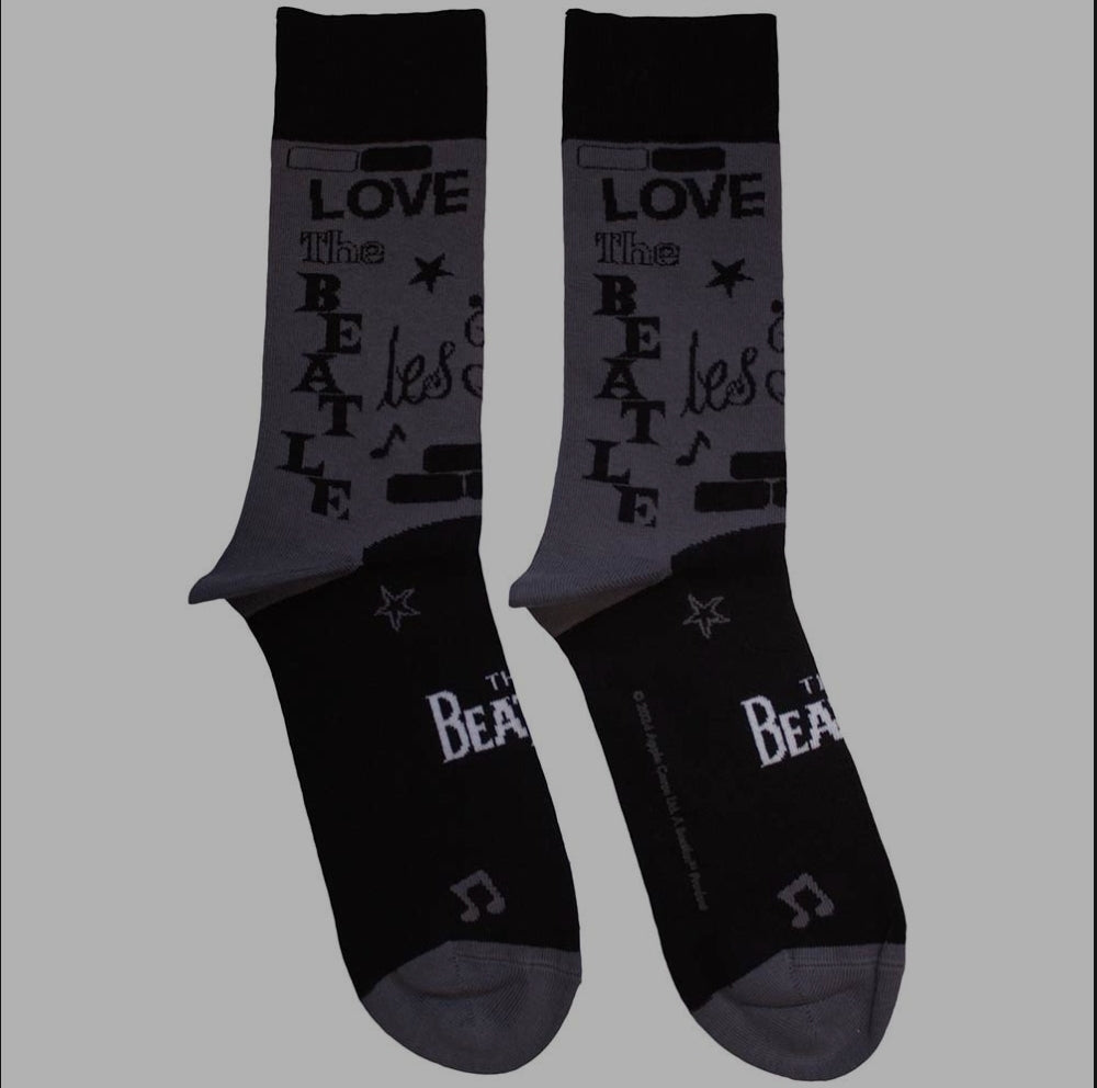 Official Beatles "The Cavern" Ankle Socks - Licensed Charcoal Grey Cotton Blend for Early Fab Four Fans