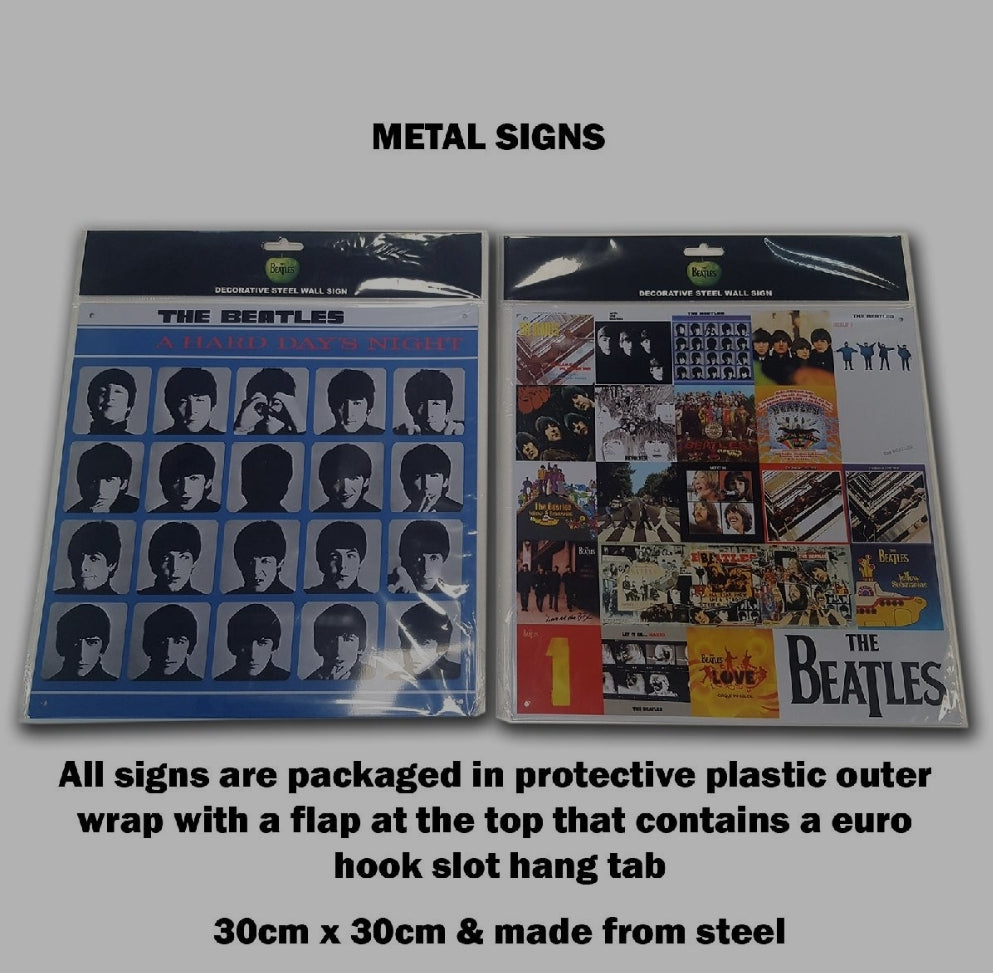 Official Beatles "Please Please Me" Steel Wall Sign - Licensed Screen-Printed Metal Decor for True Early Fab Four Devotees