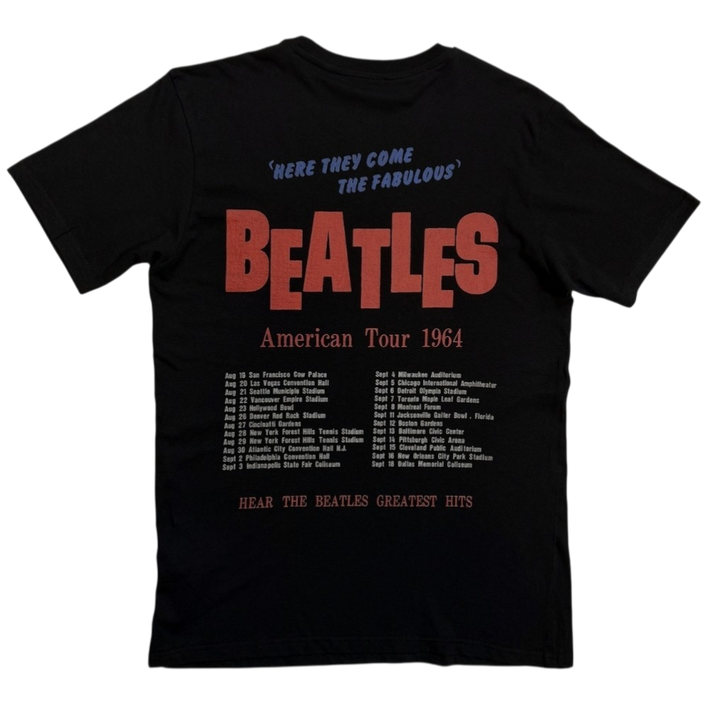 The Beatles American Tour 1964 T-Shirt – Official Licensed Black Short Sleeve T-Shirt