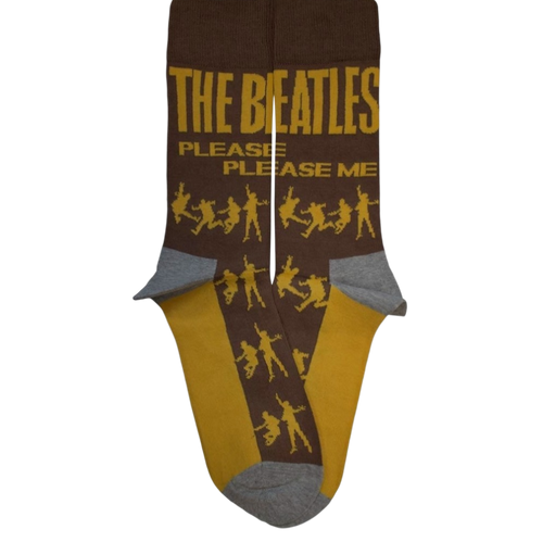 The Beatles Unisex Ankle Socks: Please Please Me Silhouettes (Grey or Brown) (UK Size 4 - 7 and 7 - 11)