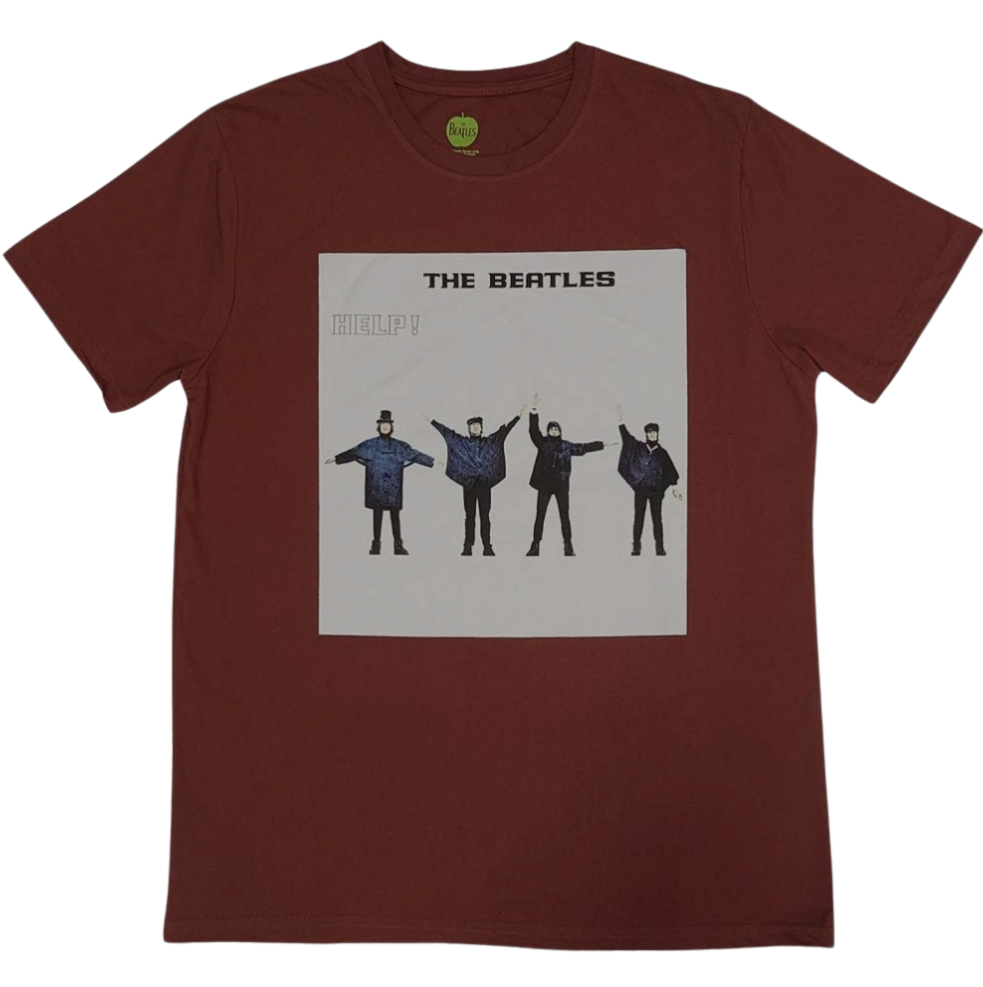 Official Beatles "HELP!" Album Cover T-Shirt - Red Soft-Style Cotton Unisex Tee for Mid-Period Fab Four Fans