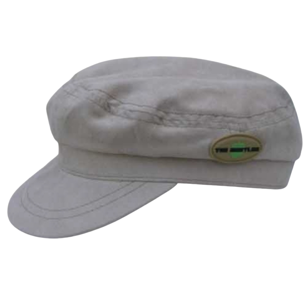 Official Beatles "HELP! Moleskin & Badge" Unisex Hat - Natural Moleskin with Attached HELP! Badge for Mid-60s Fab Four Fans